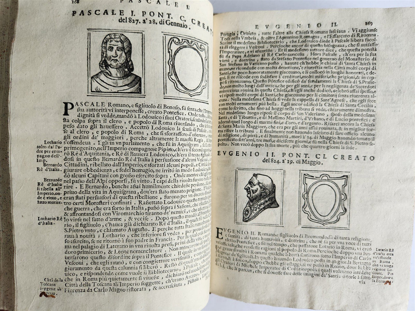 1674 LIVES of POPES antique ILLUSTRATED in ITALIAN