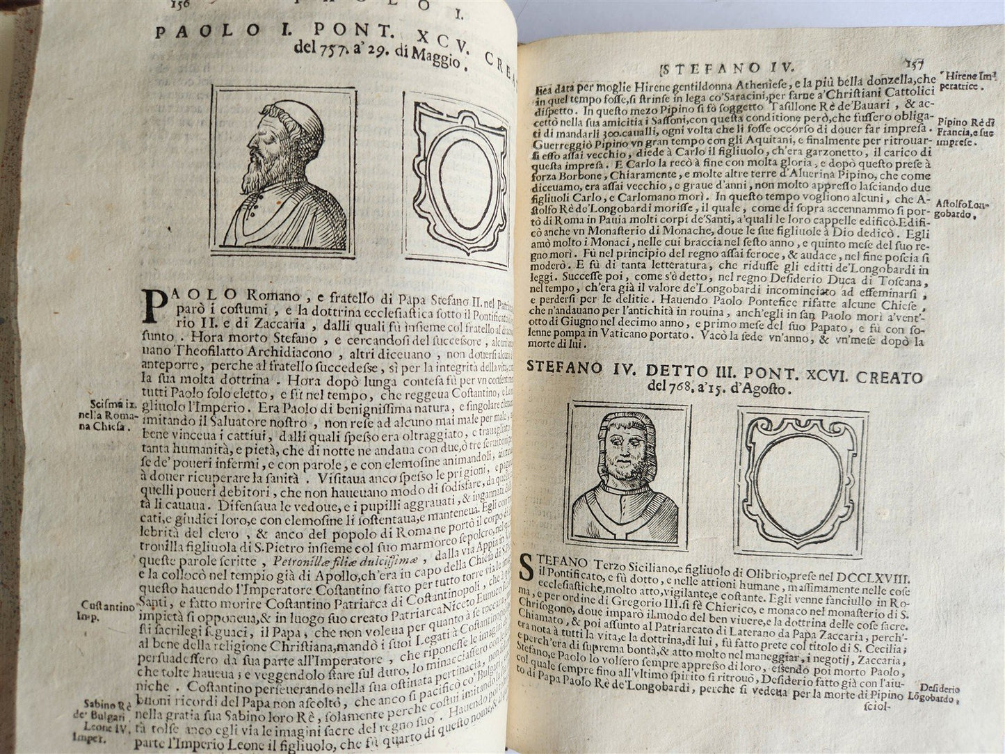 1674 LIVES of POPES antique ILLUSTRATED in ITALIAN