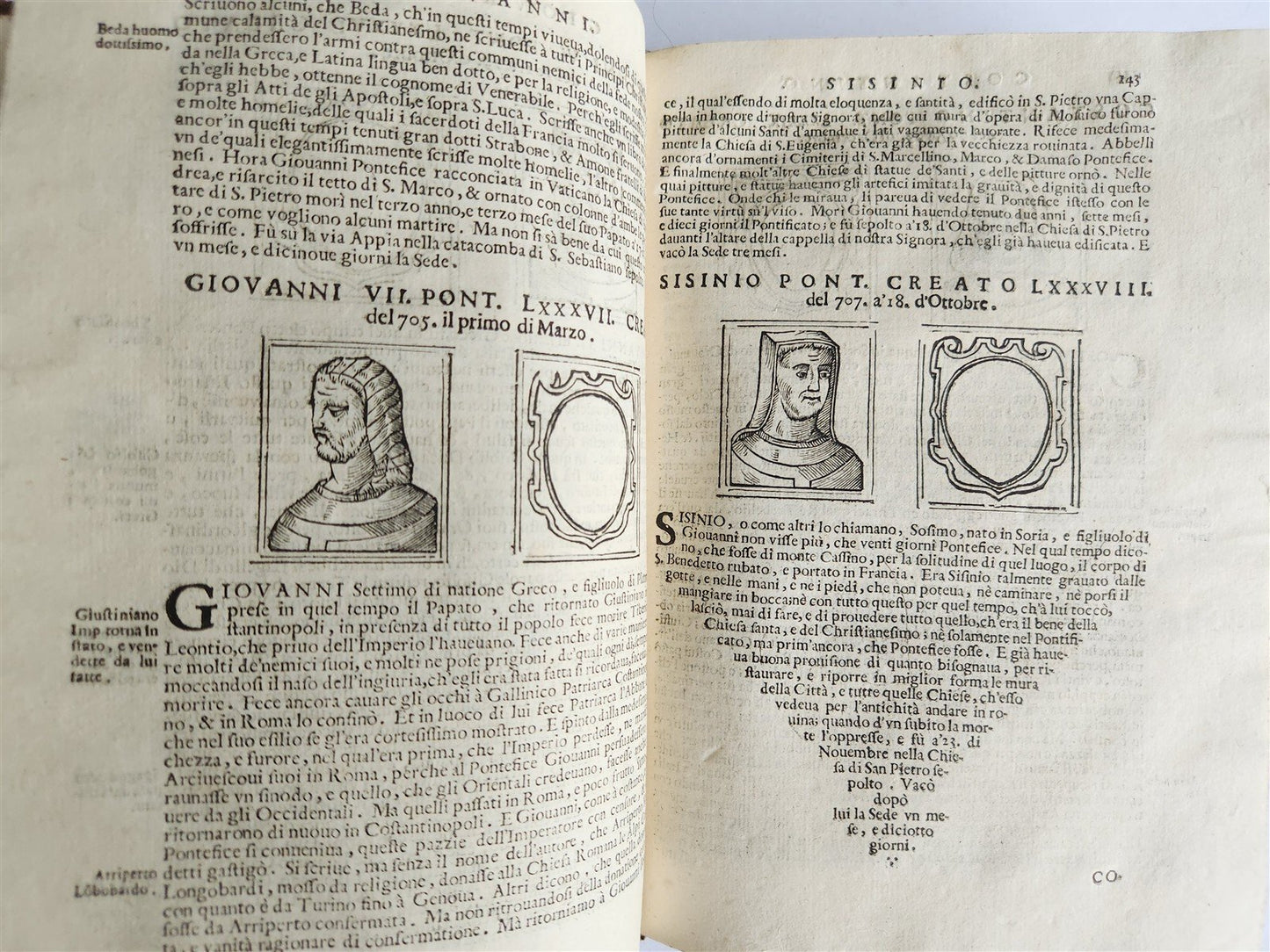 1674 LIVES of POPES antique ILLUSTRATED in ITALIAN