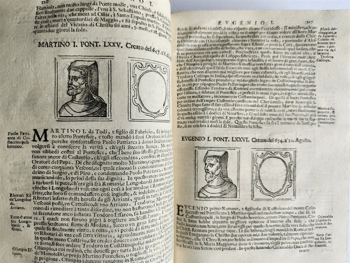 1674 LIVES of POPES antique ILLUSTRATED in ITALIAN