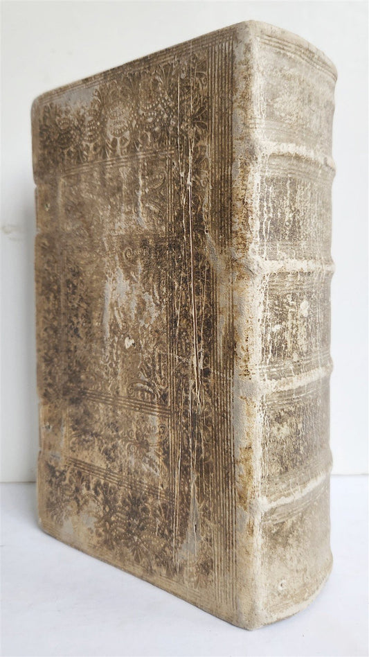1756 ETYMOLOGICAL LATIN DICTIONARY antique PIGSKIN BINDING w/ CLASPS