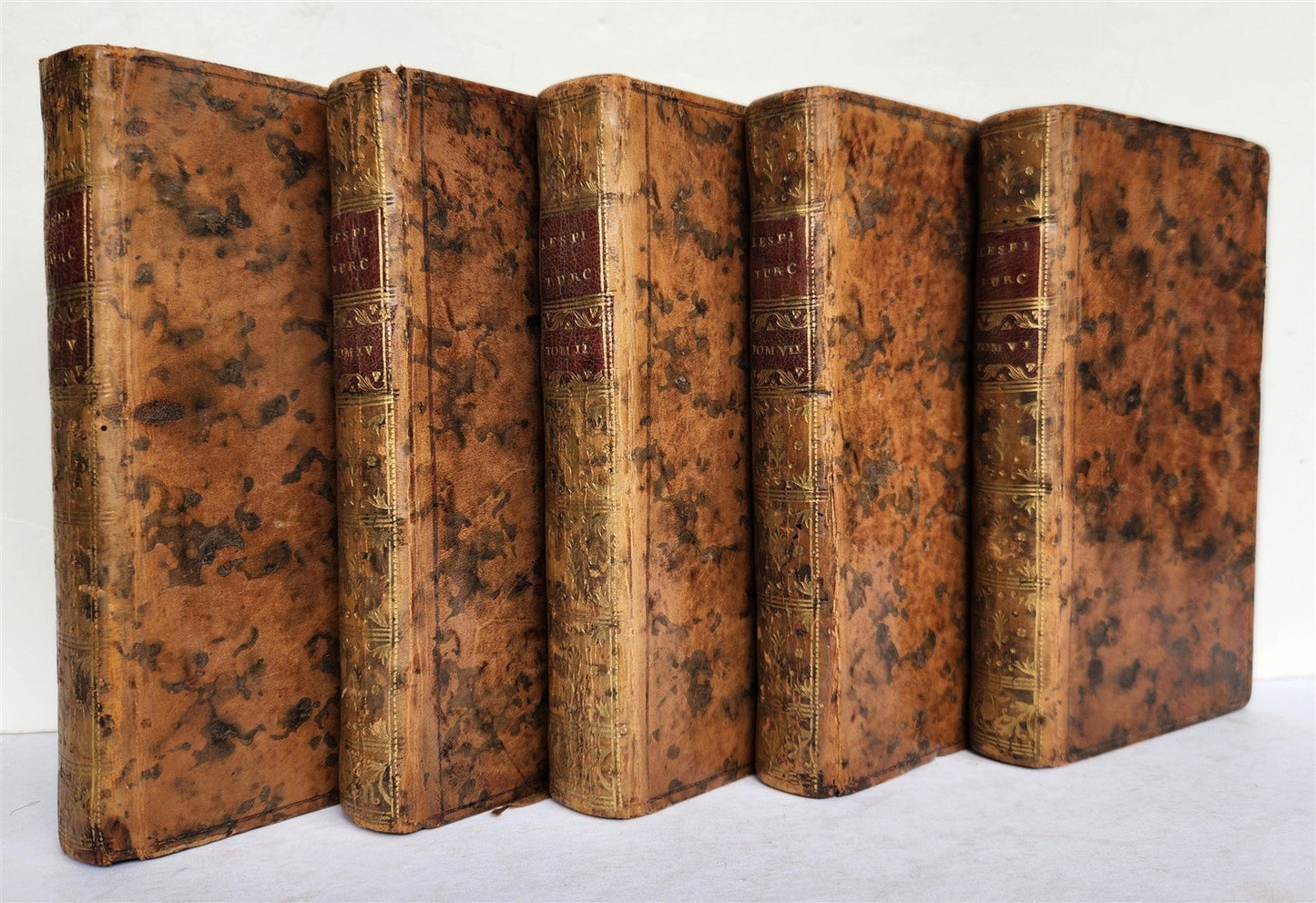 1742 TURKISH SPY in Courts of Christian Princes 5 VOLUMES antique ILLUSTRATED