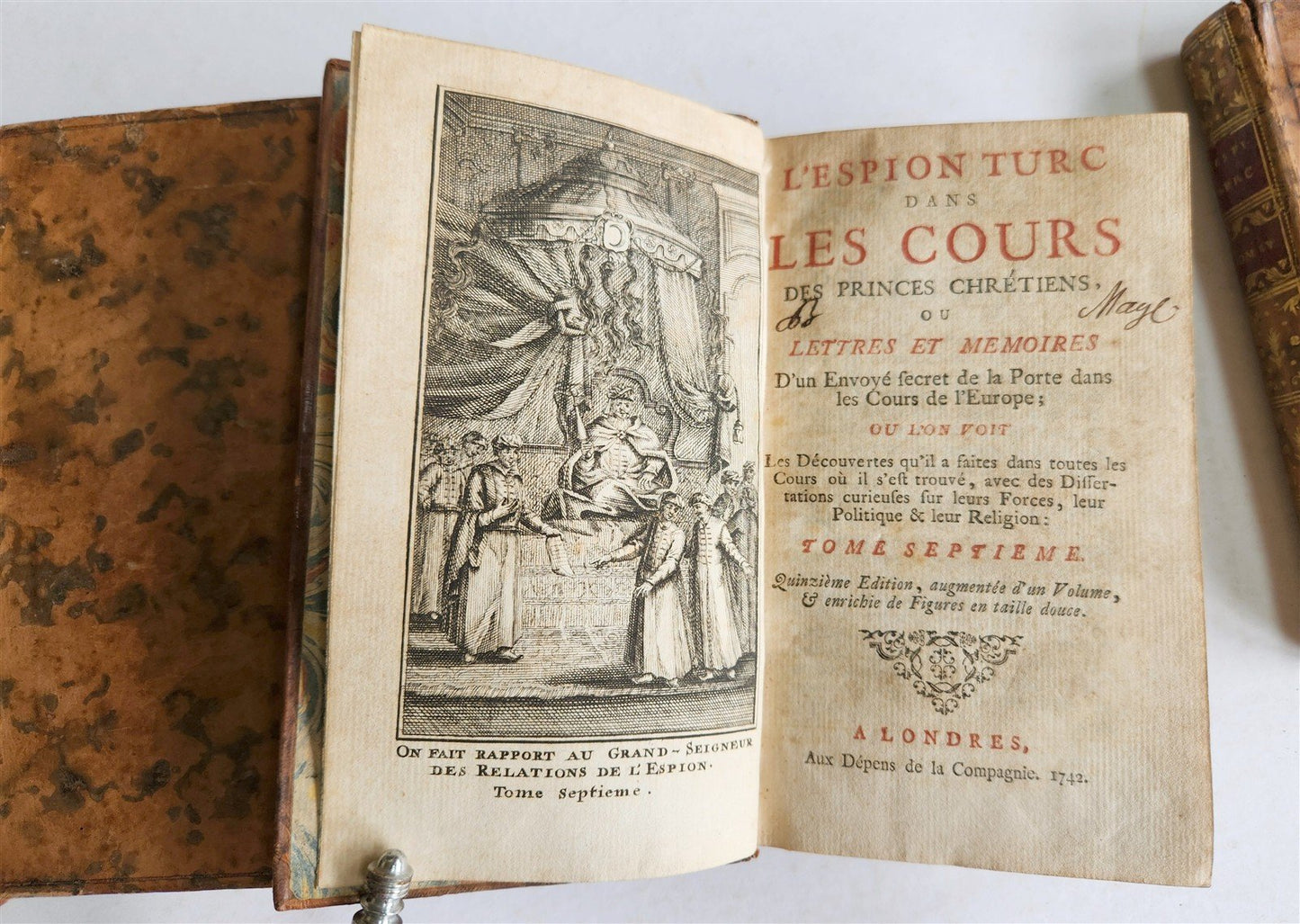 1742 TURKISH SPY in Courts of Christian Princes 5 VOLUMES antique ILLUSTRATED