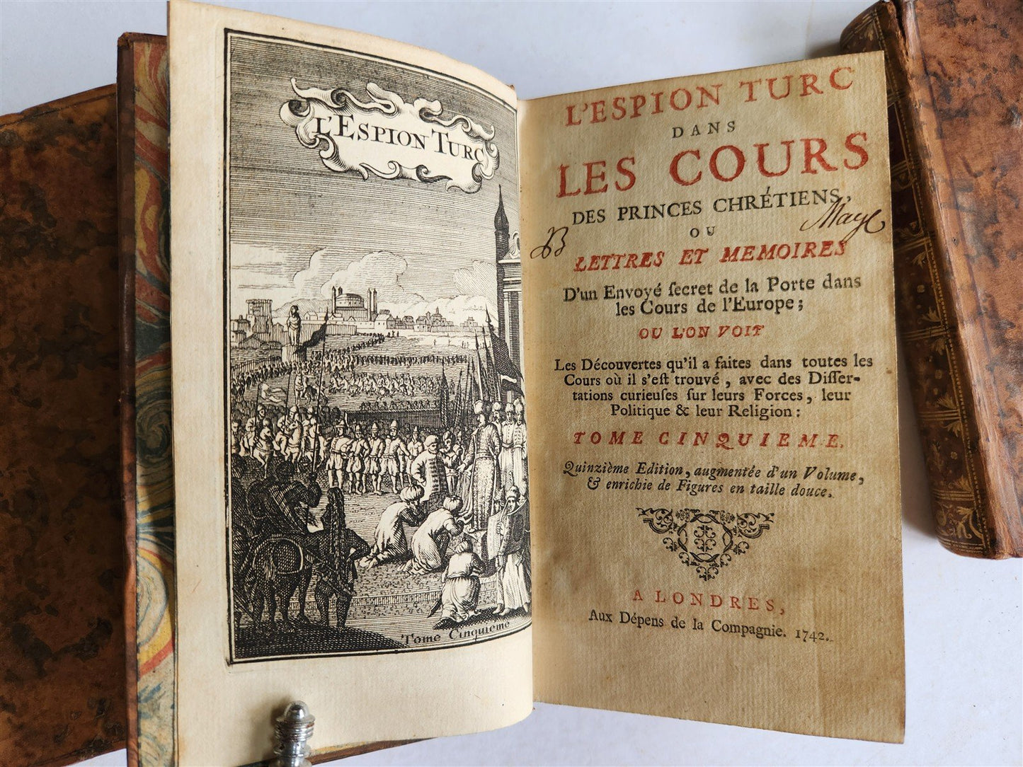 1742 TURKISH SPY in Courts of Christian Princes 5 VOLUMES antique ILLUSTRATED