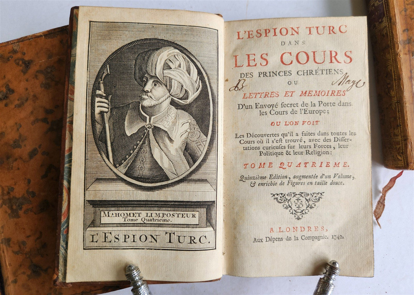 1742 TURKISH SPY in Courts of Christian Princes 5 VOLUMES antique ILLUSTRATED