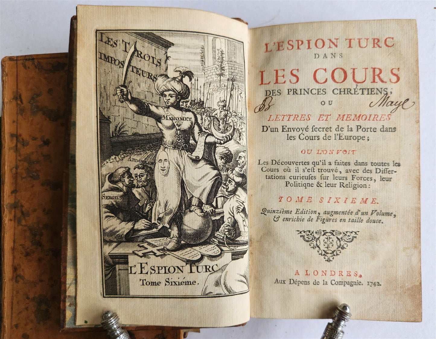 1742 TURKISH SPY in Courts of Christian Princes 5 VOLUMES antique ILLUSTRATED