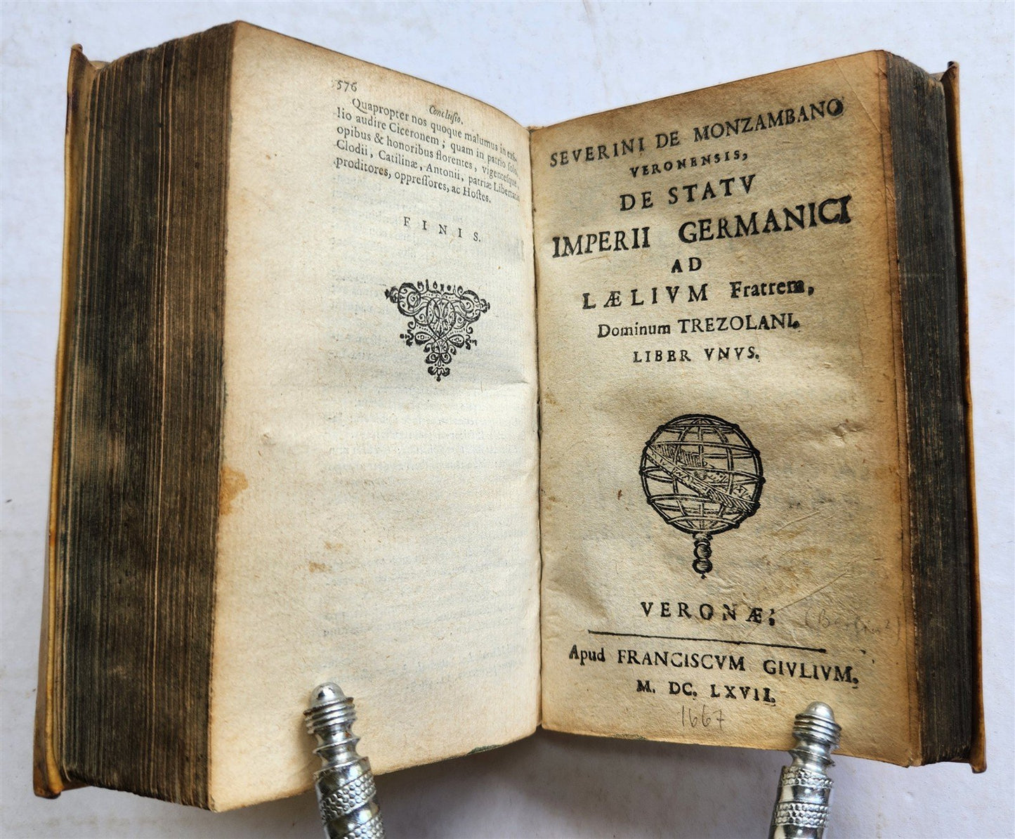 1647 RATIONE STATUS in IMPERIO NOSTRO ROMANO-GERMANICO antique VELLUM BINDING