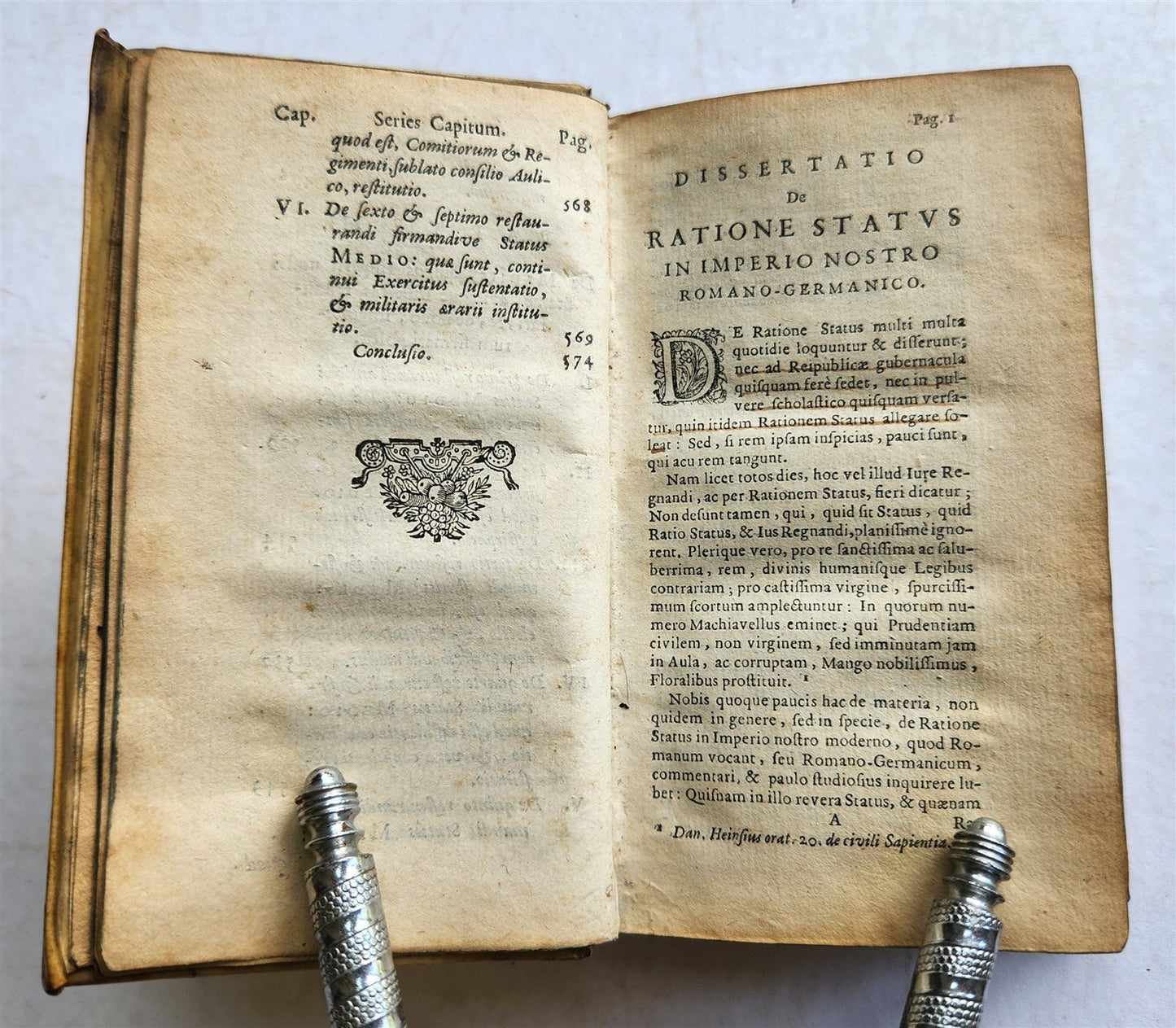 1647 RATIONE STATUS in IMPERIO NOSTRO ROMANO-GERMANICO antique VELLUM BINDING