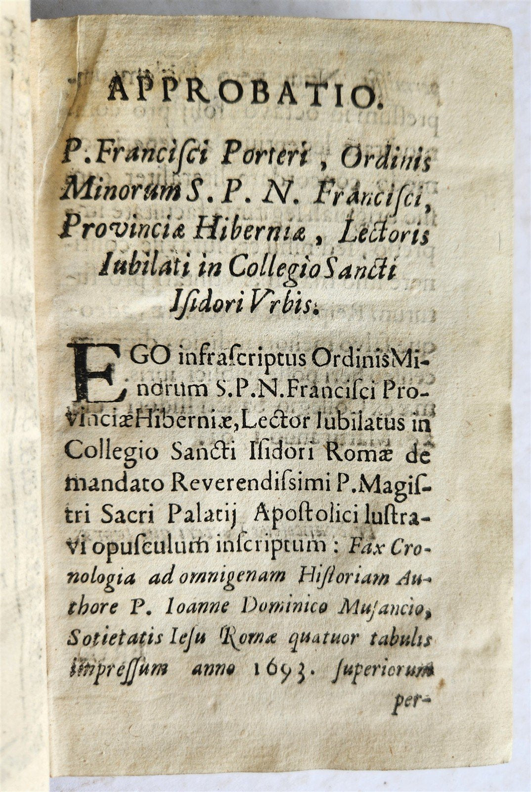 1701 FAX CHRONOLOGICA ad OMNIGENAM HISTORIAM antique VELLUM BINDING