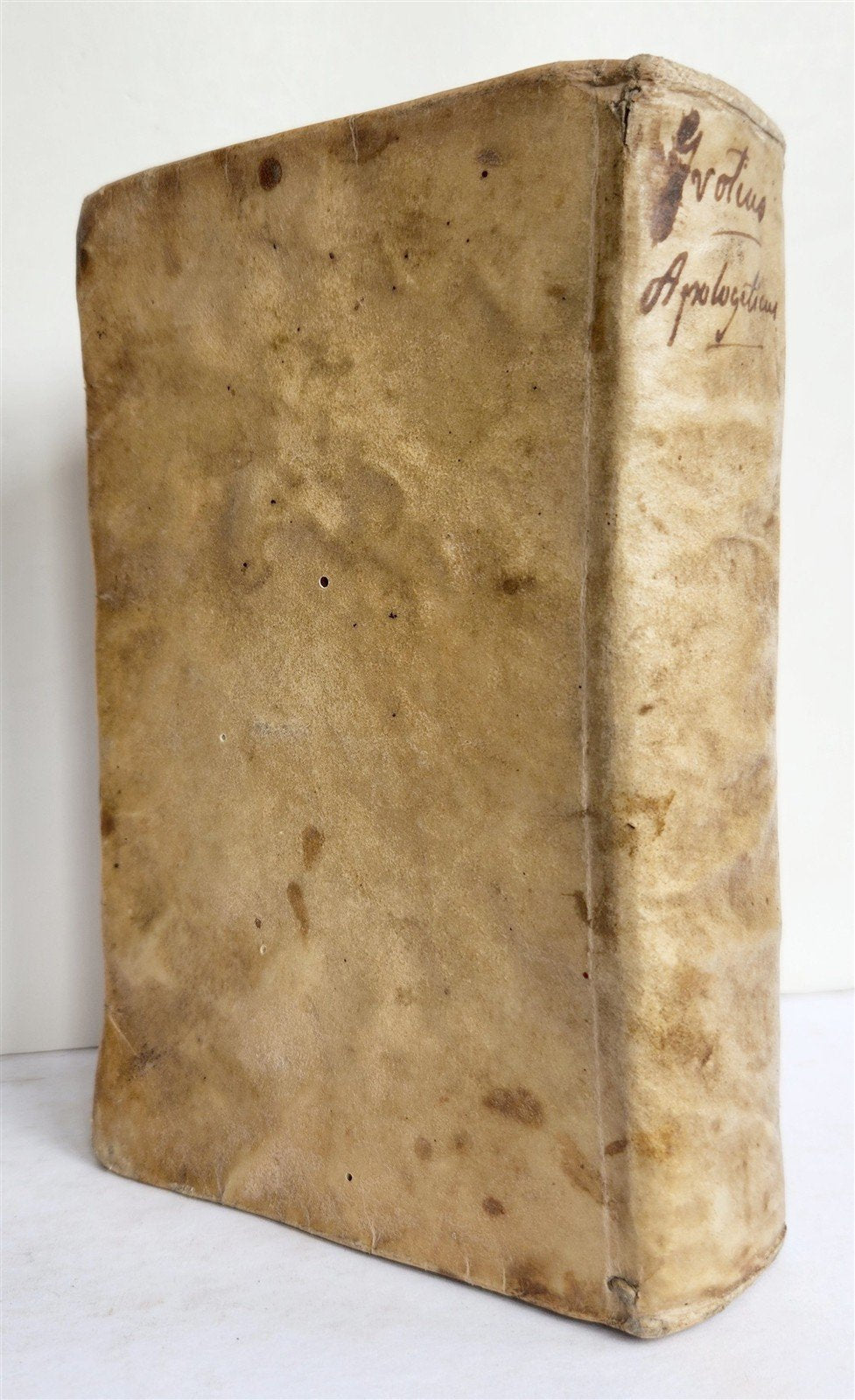 1622 APOLOGETICUS EORUM QVI HOLLANDIAE by Hugone Grotio antique VELLUM BINDING