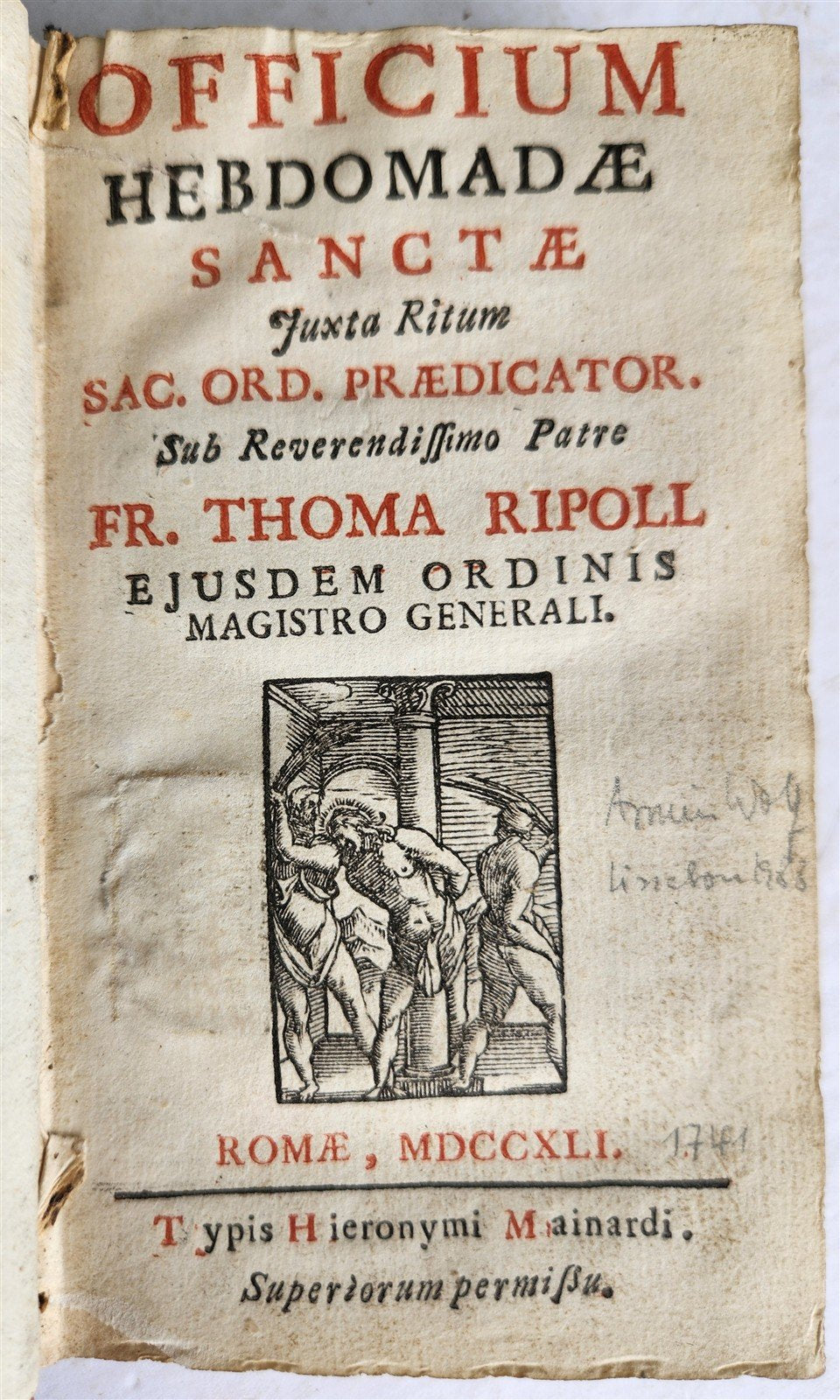 1741 OFFICIUM HEBDOMADAE SANCTAE antique DECORATIVE BINDING Holy Week Office