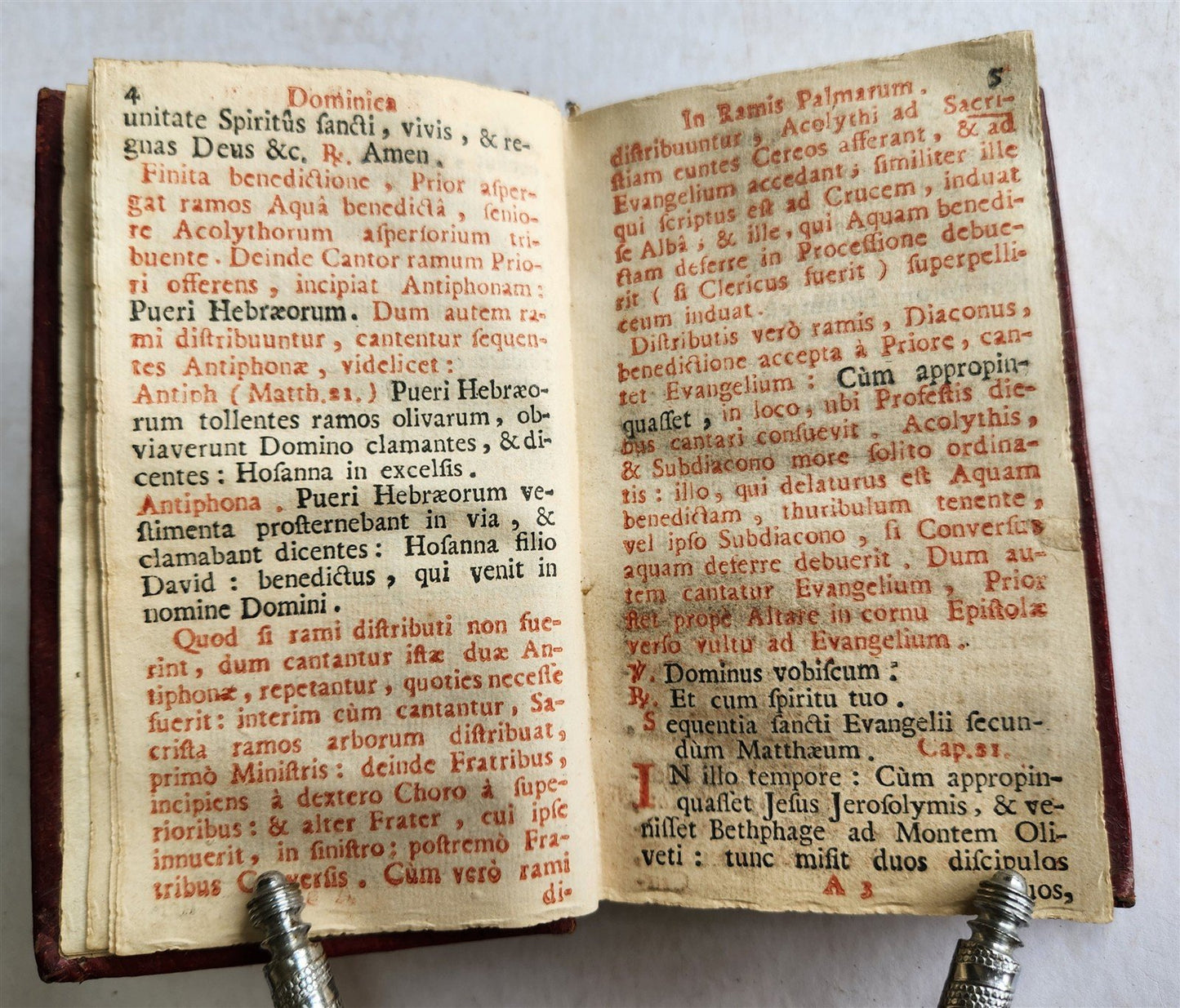 1741 OFFICIUM HEBDOMADAE SANCTAE antique DECORATIVE BINDING Holy Week Office