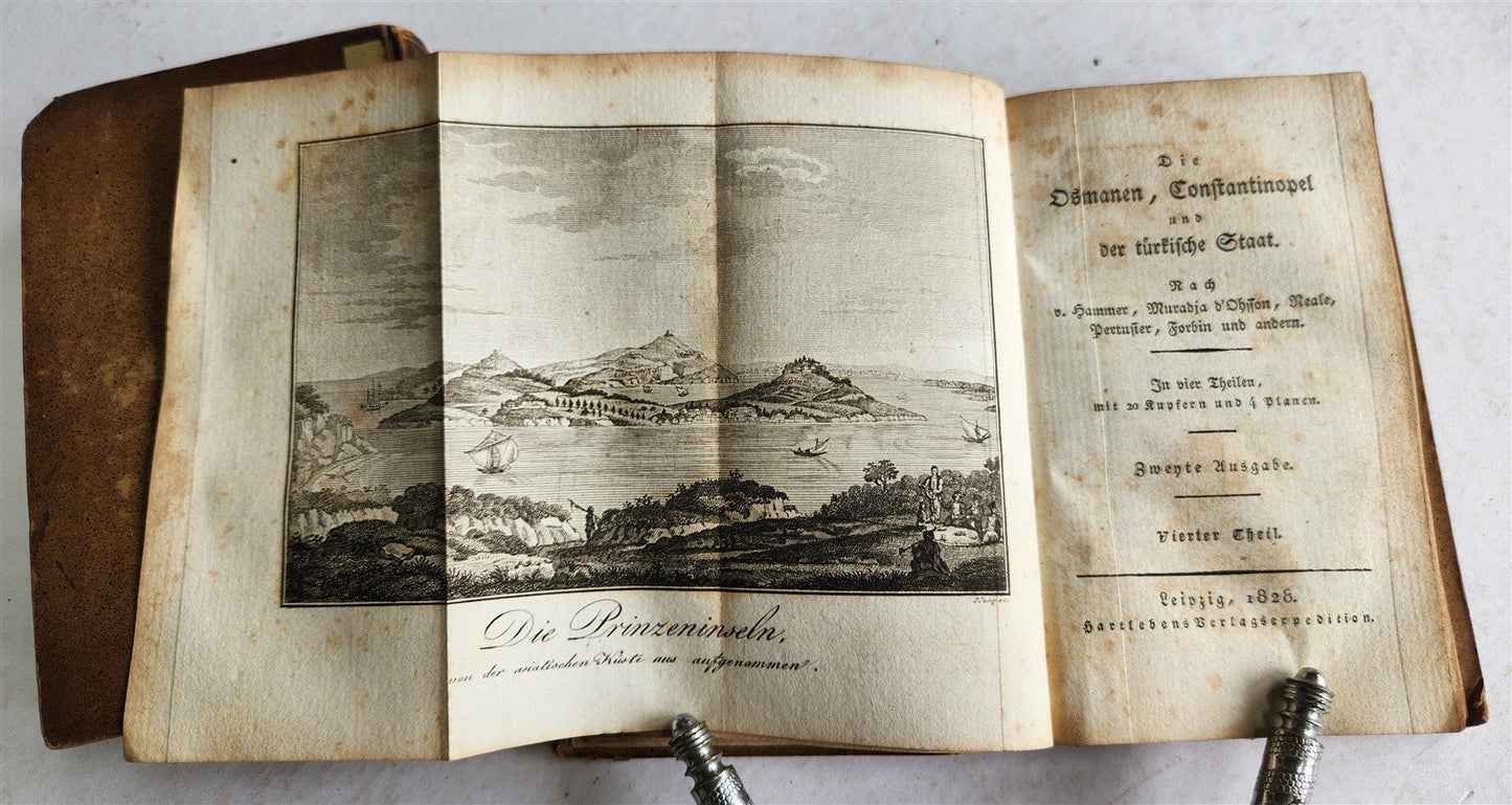 1828 CONSTANTINOPLE & TURKISH STATE antique ILLUSTRATED 2 volumes in German