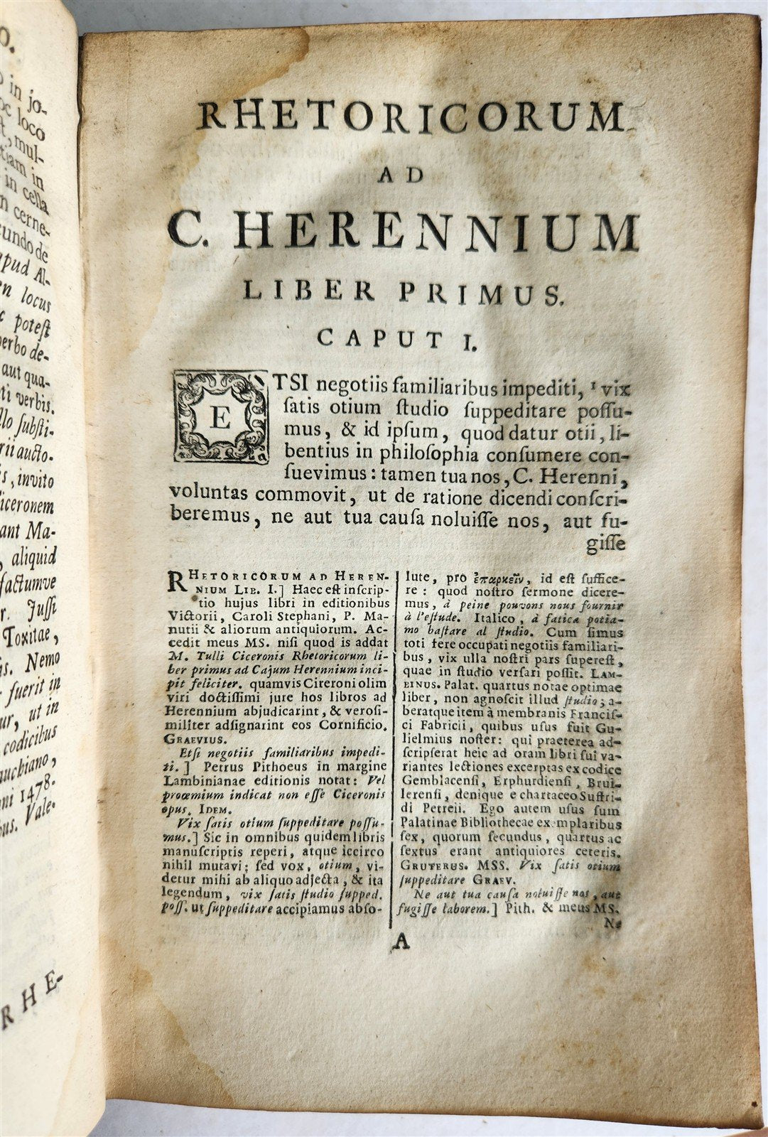 1761 CICERO Rhetoricorum ad Herennium DECORATIVE VELLUM BINDING antique