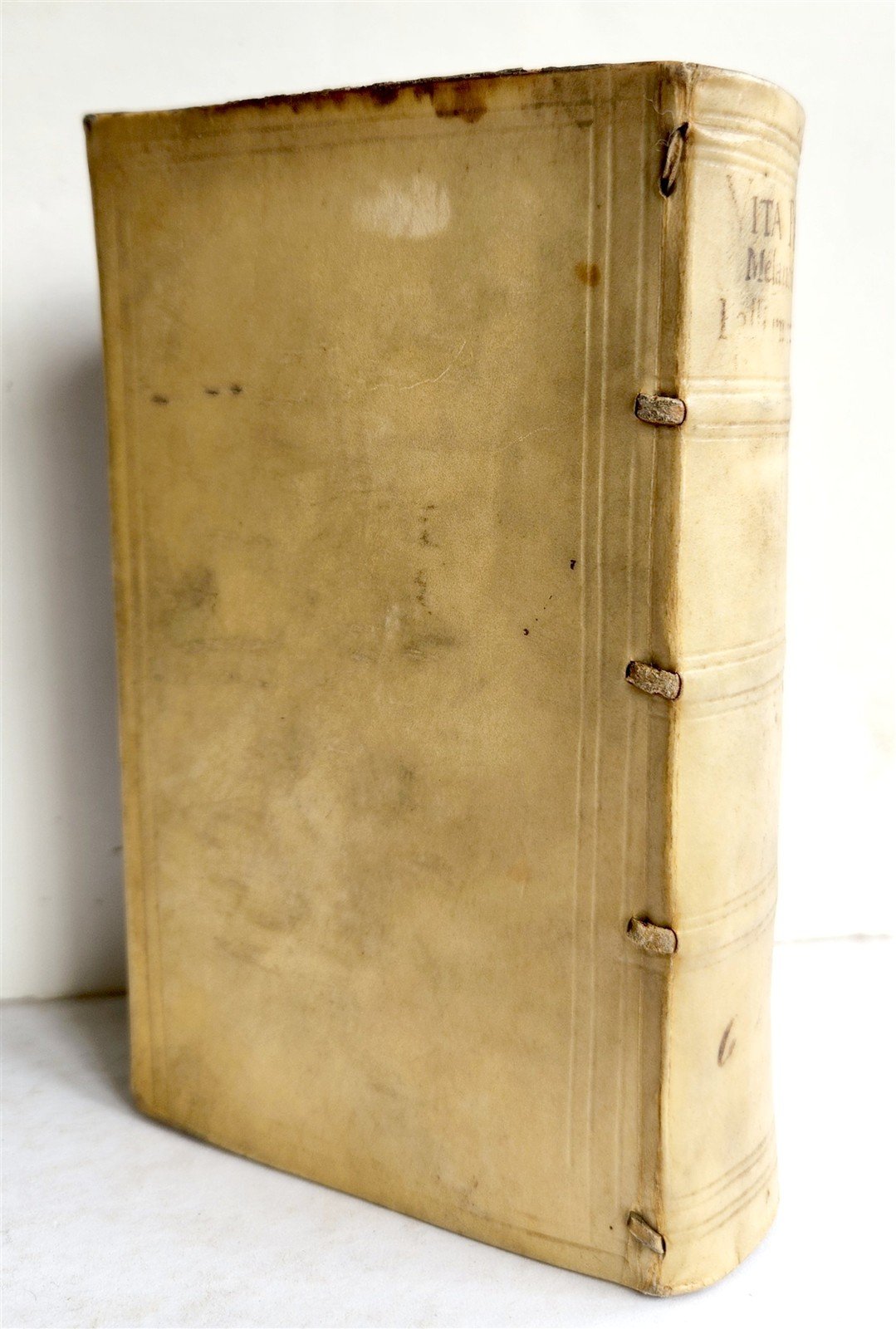1592 PHILLIP MELANCHTHON BIOGRAPHY antique VELLUM BINDING 16th CENTURY