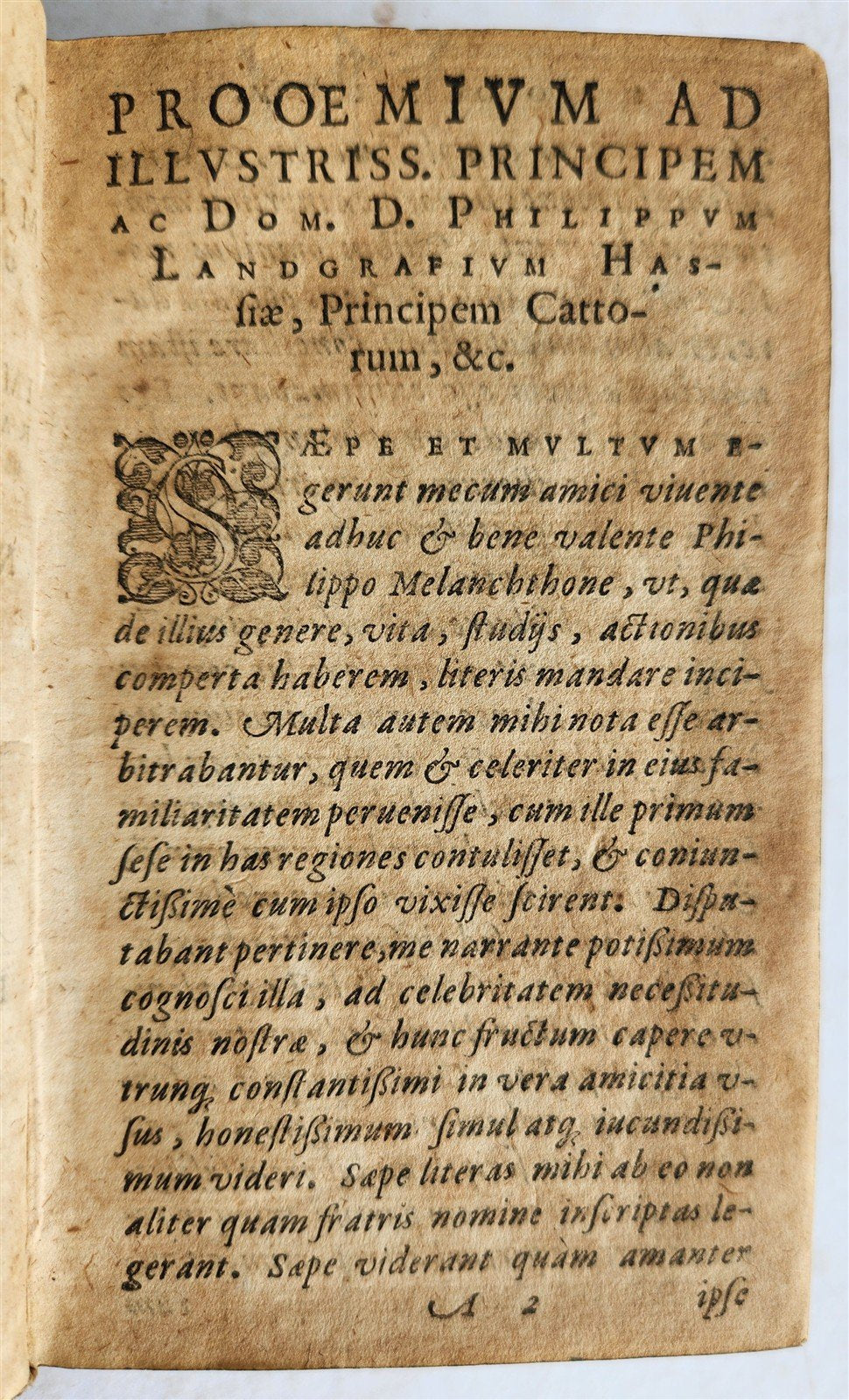 1592 PHILLIP MELANCHTHON BIOGRAPHY antique VELLUM BINDING 16th CENTURY