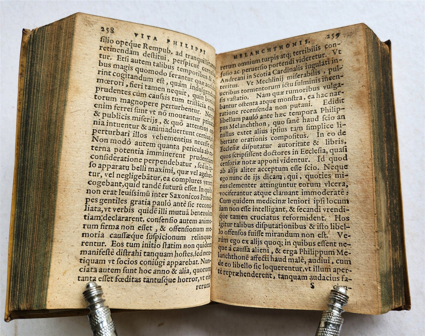 1592 PHILLIP MELANCHTHON BIOGRAPHY antique VELLUM BINDING 16th CENTURY