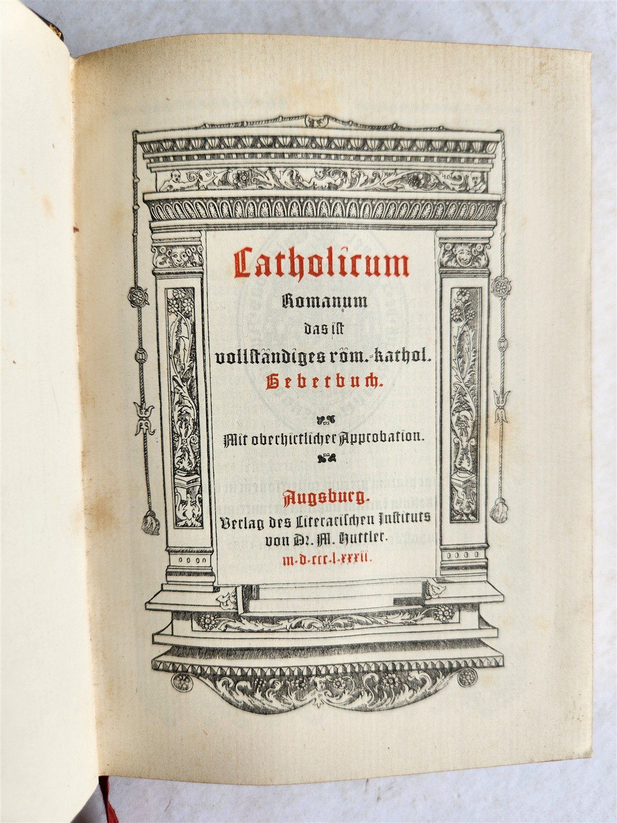 1882 Catholicum Romanum antique ILLUSTRATED PRAYER BOOK in GERMAN