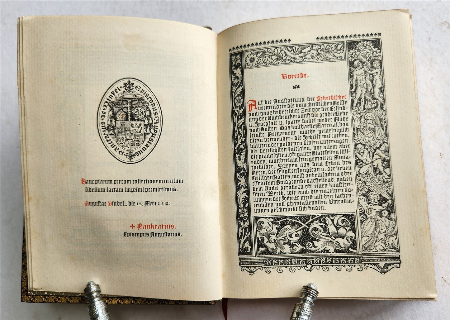 1882 Catholicum Romanum antique ILLUSTRATED PRAYER BOOK in GERMAN