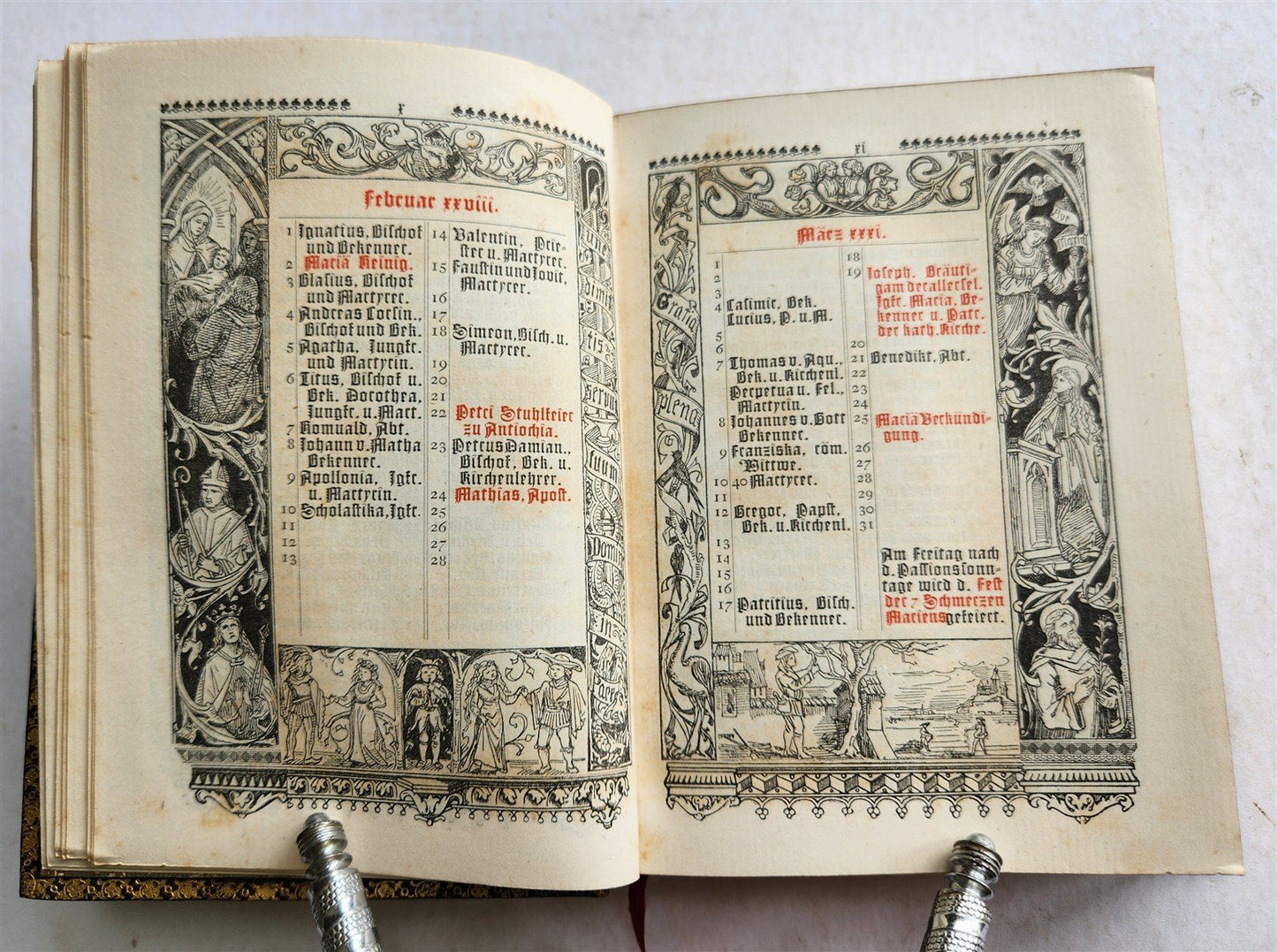 1882 Catholicum Romanum antique ILLUSTRATED PRAYER BOOK in GERMAN