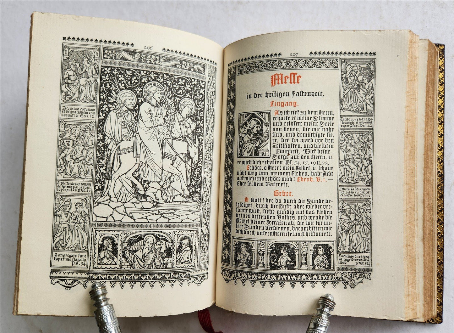 1882 Catholicum Romanum antique ILLUSTRATED PRAYER BOOK in GERMAN