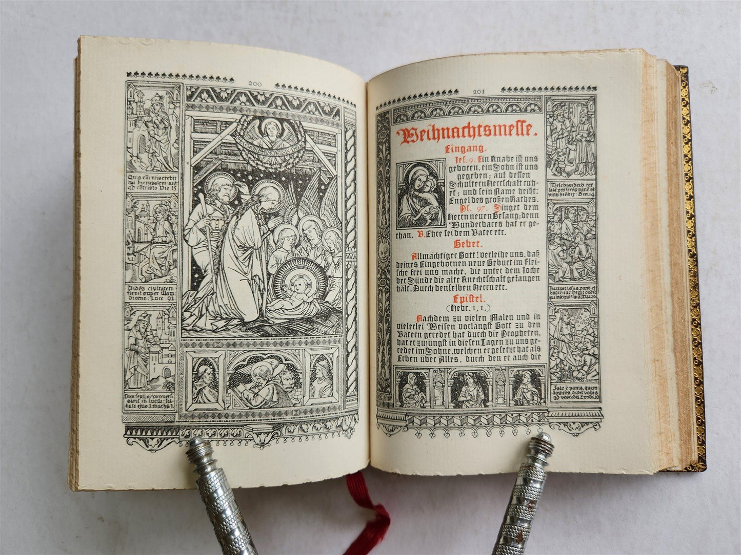 1882 Catholicum Romanum antique ILLUSTRATED PRAYER BOOK in GERMAN