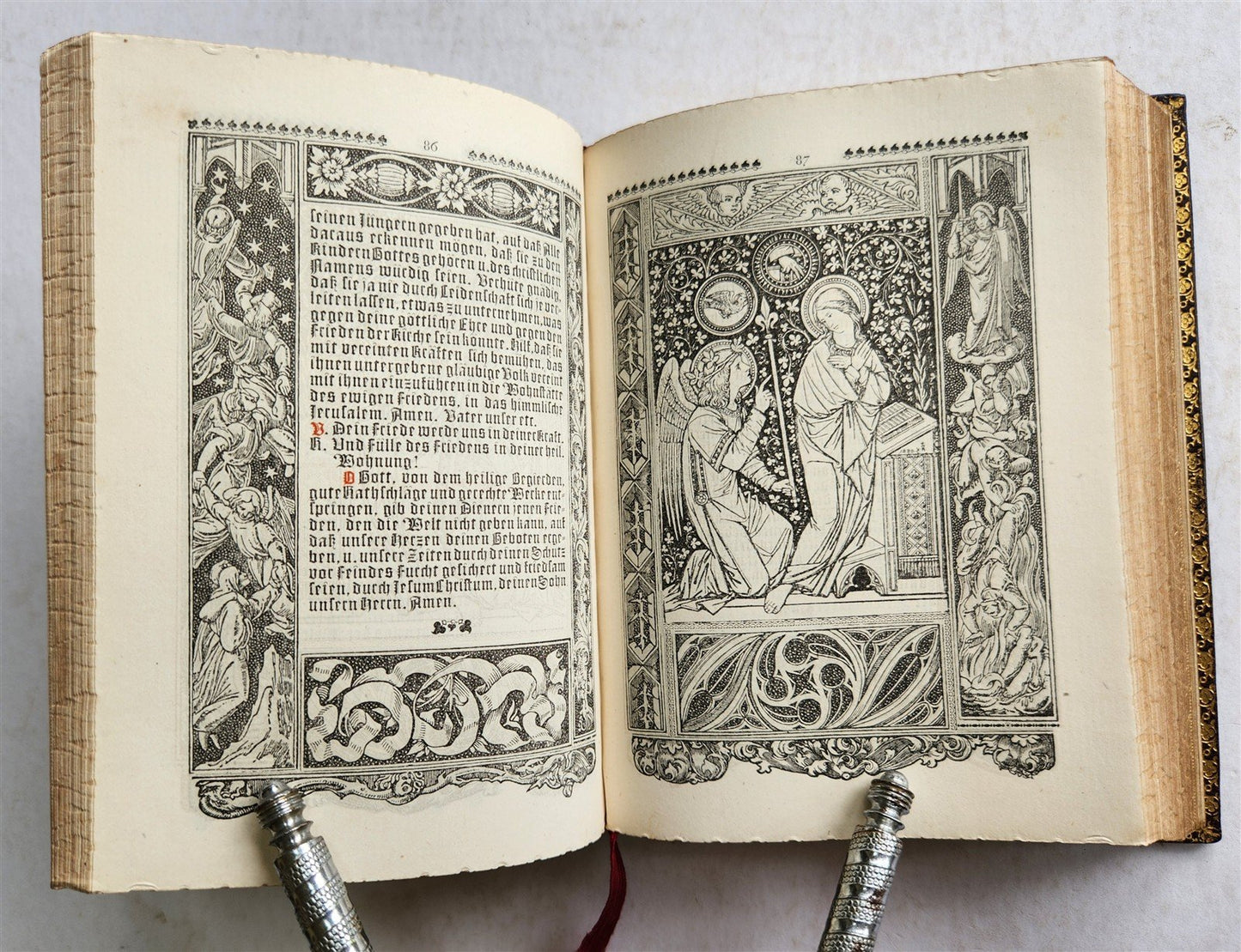 1882 Catholicum Romanum antique ILLUSTRATED PRAYER BOOK in GERMAN