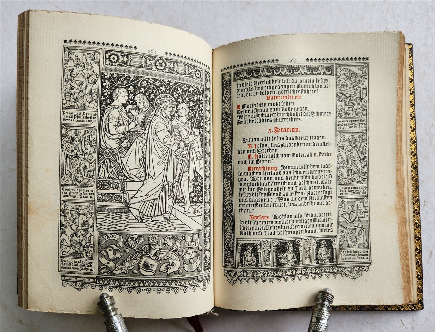 1882 Catholicum Romanum antique ILLUSTRATED PRAYER BOOK in GERMAN