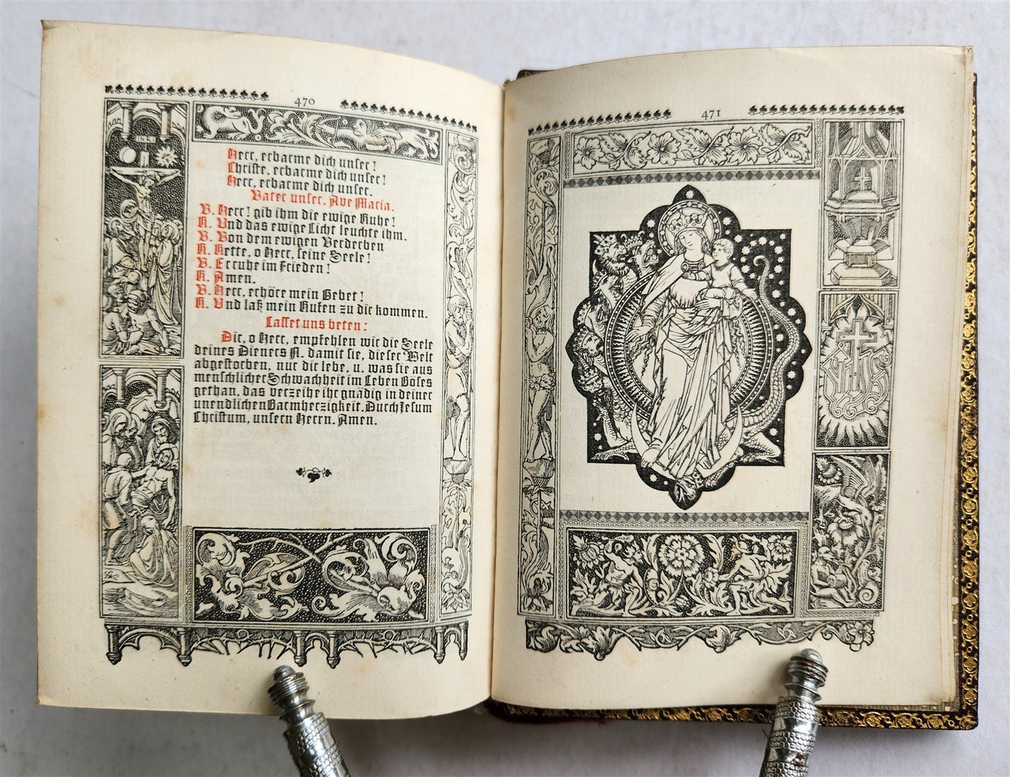 1882 Catholicum Romanum antique ILLUSTRATED PRAYER BOOK in GERMAN