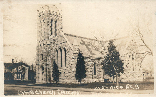 BEATRICE NE CHRIST'S CHURCH ANTIQUE REAL PHOTO POSTCARD RPPC