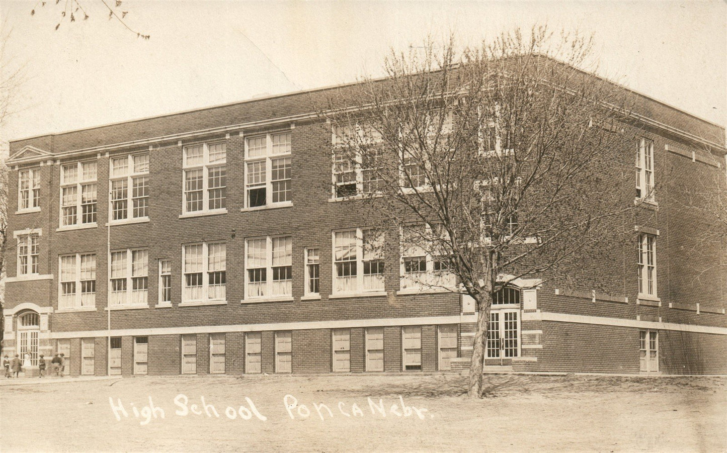 PONCA NE HIGH SCHOOL ANTIQUE REAL PHOTO POSTCARD RPPC