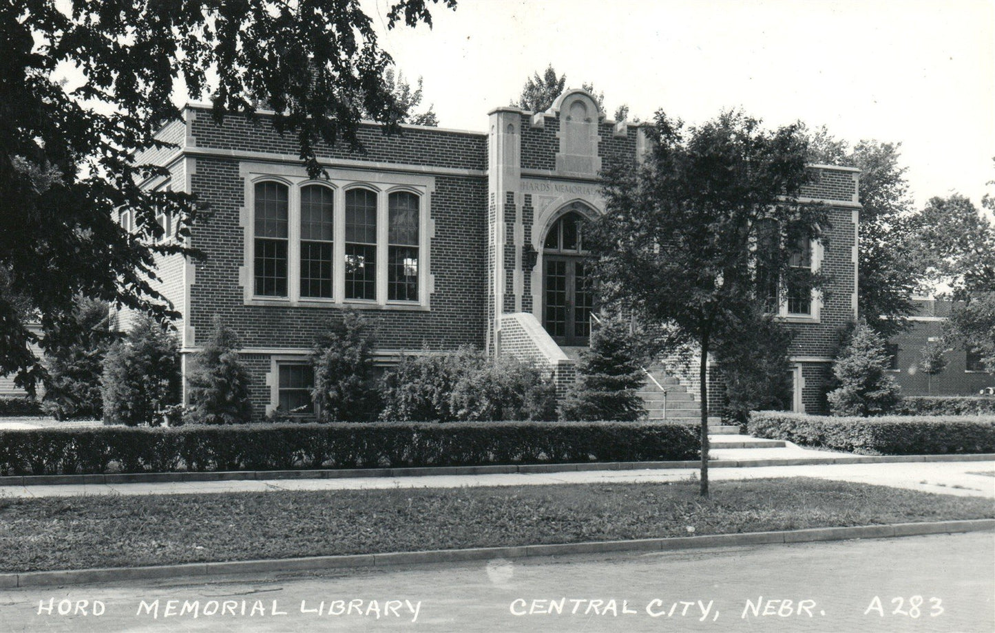CENTRAL CITY NE HORD MEMORIAL LIBRARY VINTAGE REAL PHOTO POSTCARD RPPC