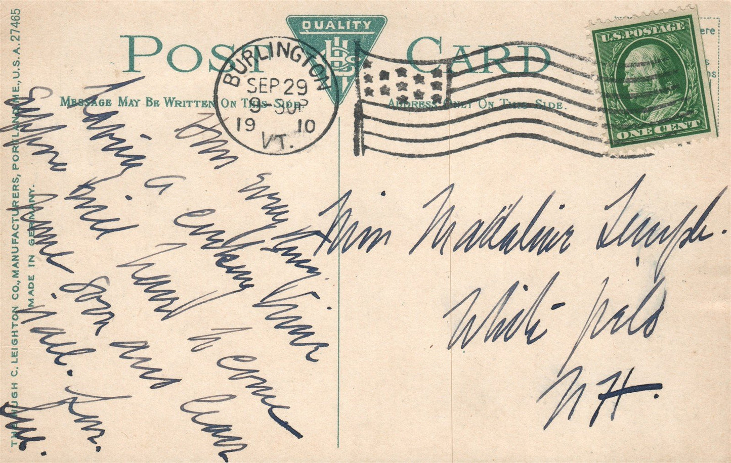 SHELBURNE FARMS VT Dr. WEBBS RESIDENCE ANTIQUE POSTCARD
