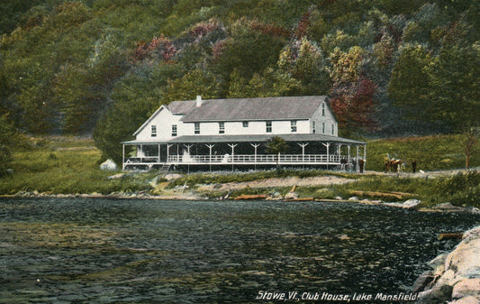 STOWE VT CLUB HOUSE LAKE MANSFIELD ANTIQUE POSTCARD