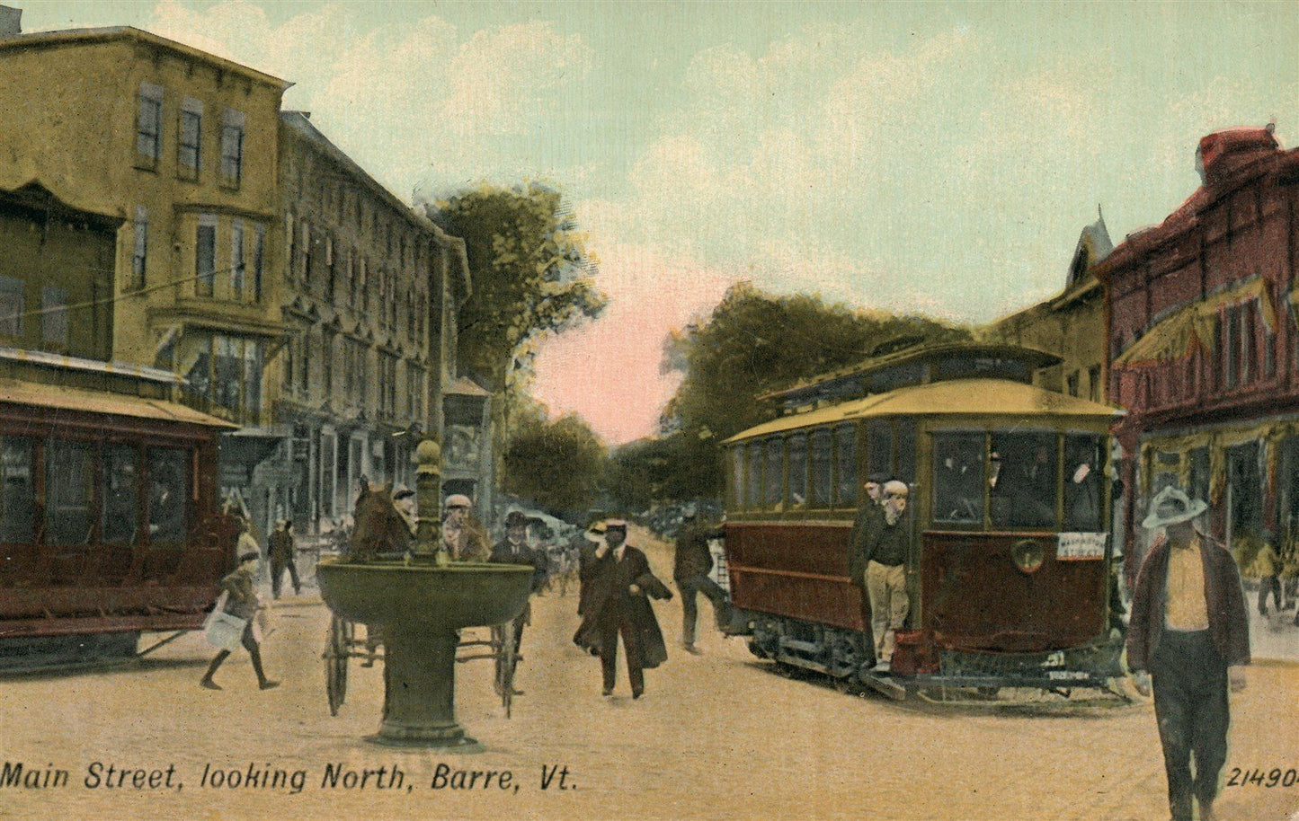 BARRE VT MAIN STREET ANTIQUE POSTCARD