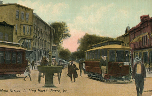 BARRE VT MAIN STREET ANTIQUE POSTCARD