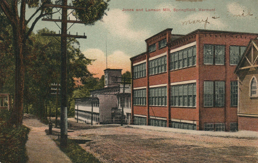 SPRINGFIELD VT JONES & LAMSON MILL ANTIQUE POSTCARD