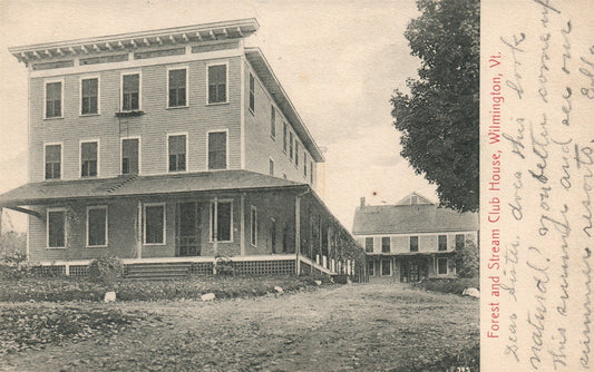 WILMINGTON VT CLUB HOUSE ANTIQUE POSTCARD