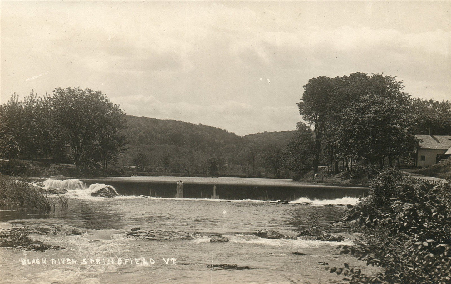 SPRINGFIELD VT BLACK RIVER ANTIQUE REAL PHOTO POSTCARD RPPC