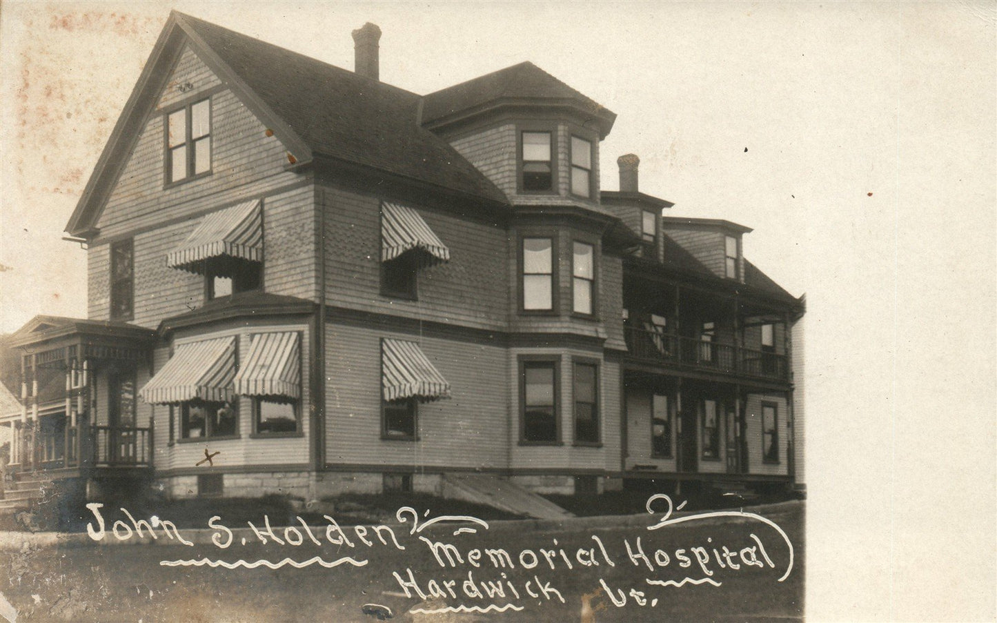 HARDWICK VT HOSPITAL ANTIQUE REAL PHOTO POSTCARD RPPC