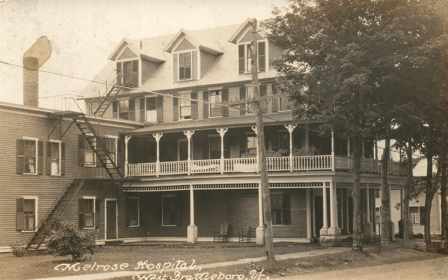 BRATTLEBORO VT HOSPITAL ANTIQUE REAL PHOTO POSTCARD RPPC