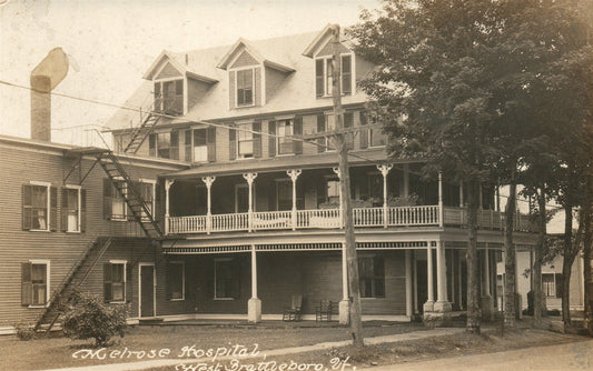 BRATTLEBORO VT HOSPITAL ANTIQUE REAL PHOTO POSTCARD RPPC