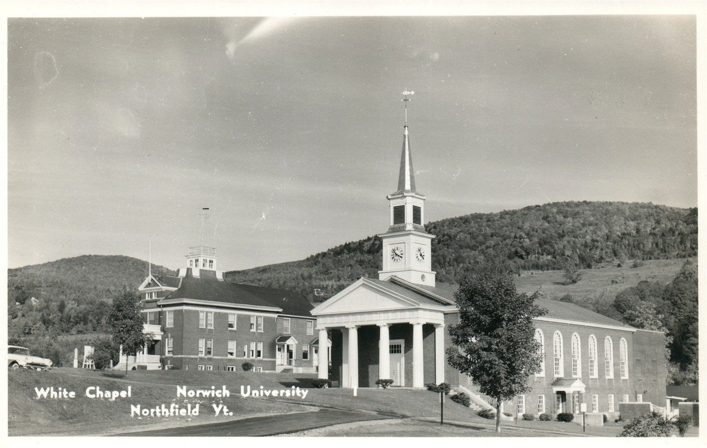 NORTHFIELD VT NORWICH UNIVERSITY CHAPEL ANTIQUE REAL PHOTO POSTCARD RPPC
