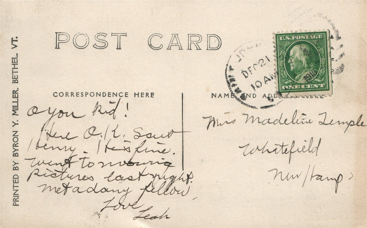 ST. JOHNSBURY VT ACADEMY ANTIQUE REAL PHOTO POSTCARD RPPC