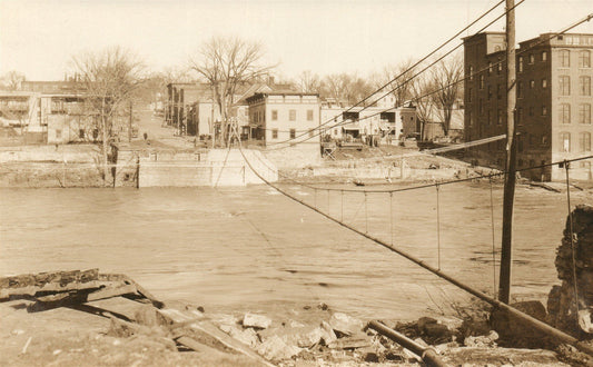 BURLINGTON VT WINOSKI BRIDGE ANTIQUE REAL PHOTO POSTCARD RPPC