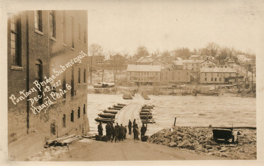 BURLINGTON VT PANTOON BRIDGE ANTIQUE REAL PHOTO POSTCARD RPPC