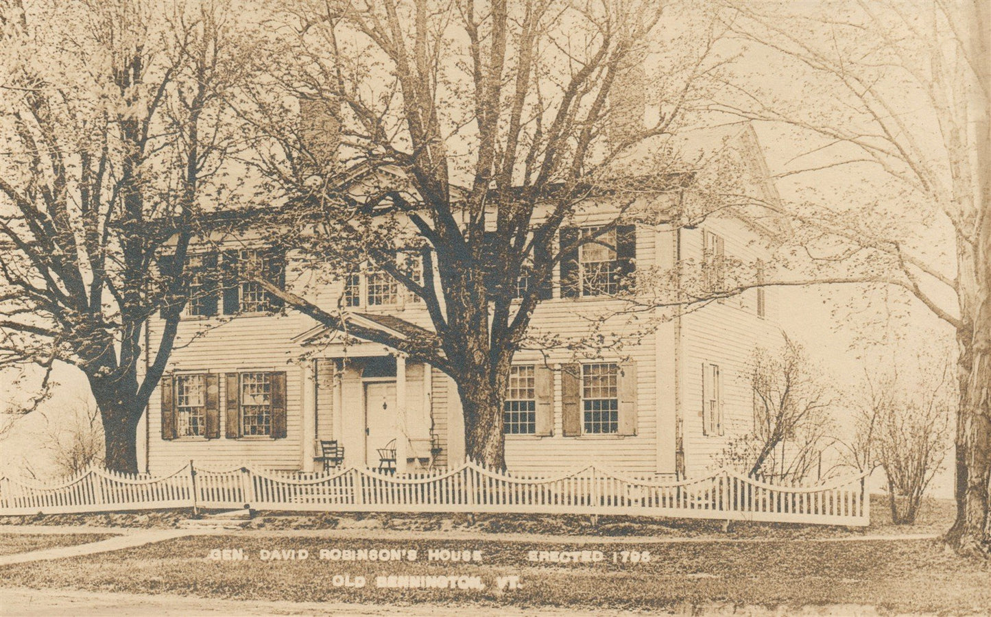 OLD BENNINGTON VT GE. DAVID ROBINSON'S HOUSE ANTIQUE REAL PHOTO POSTCARD RPPC