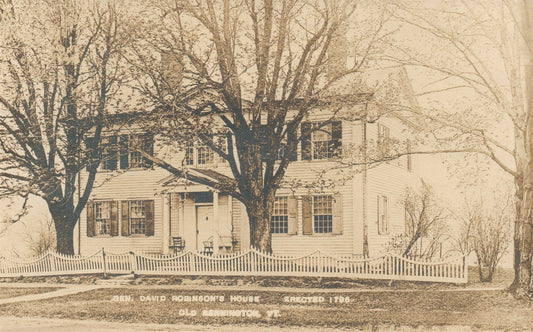 OLD BENNINGTON VT GE. DAVID ROBINSON'S HOUSE ANTIQUE REAL PHOTO POSTCARD RPPC