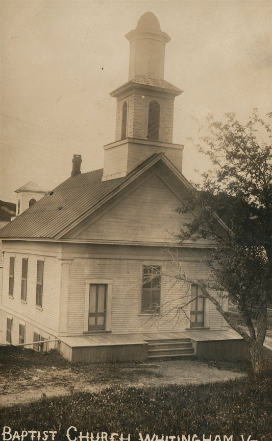 WITTINGHAM VT BAPTIST CHURCH ANTIQUE REAL PHOTO POSTCARD RPPC