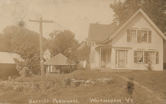 WITTINGHAM VT BAPTIST PARSONAGE ANTIQUE REAL PHOTO POSTCARD RPPC
